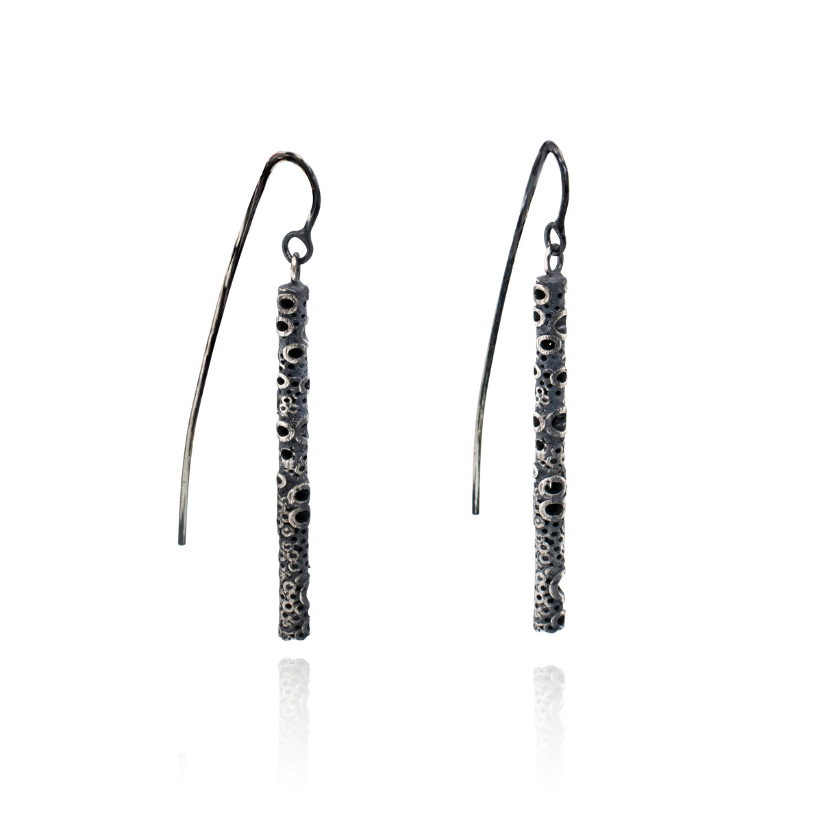 poros long vertical bar earrings