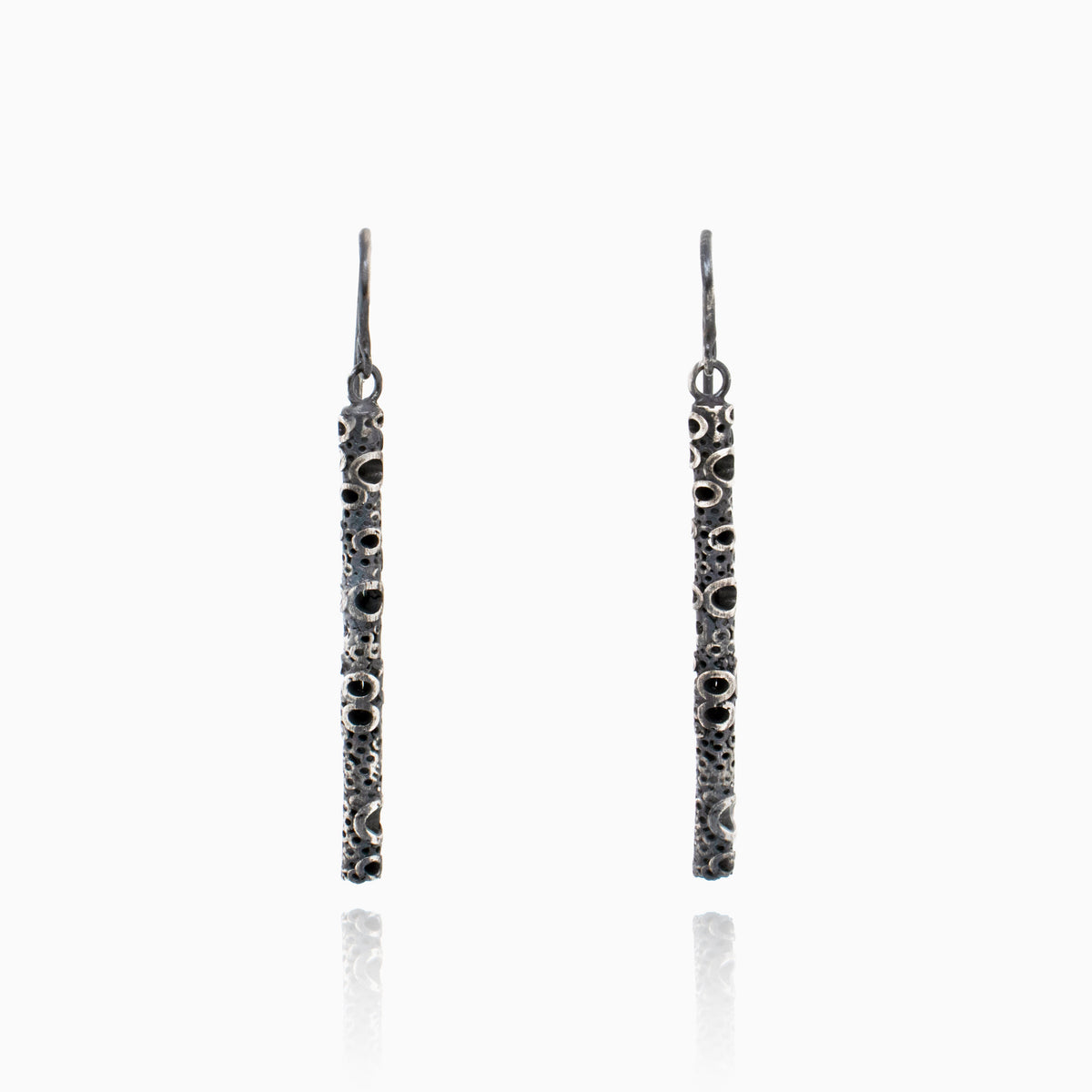 poros long vertical bar earrings