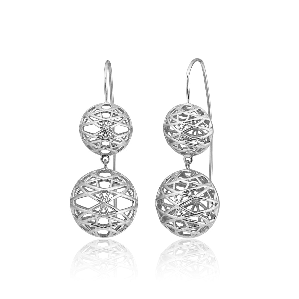 linea double drop circle earrings