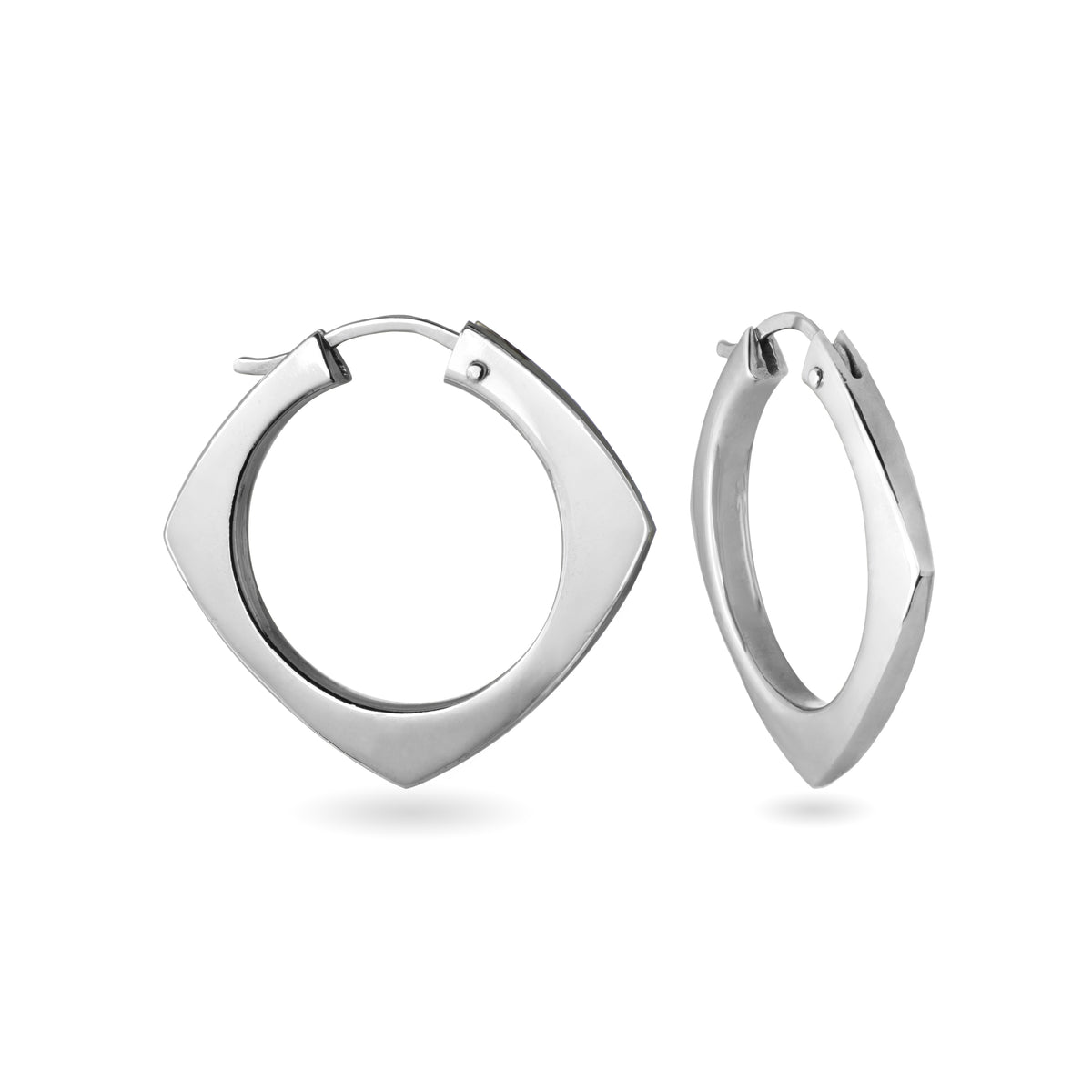 essentia diamond shape hoops large