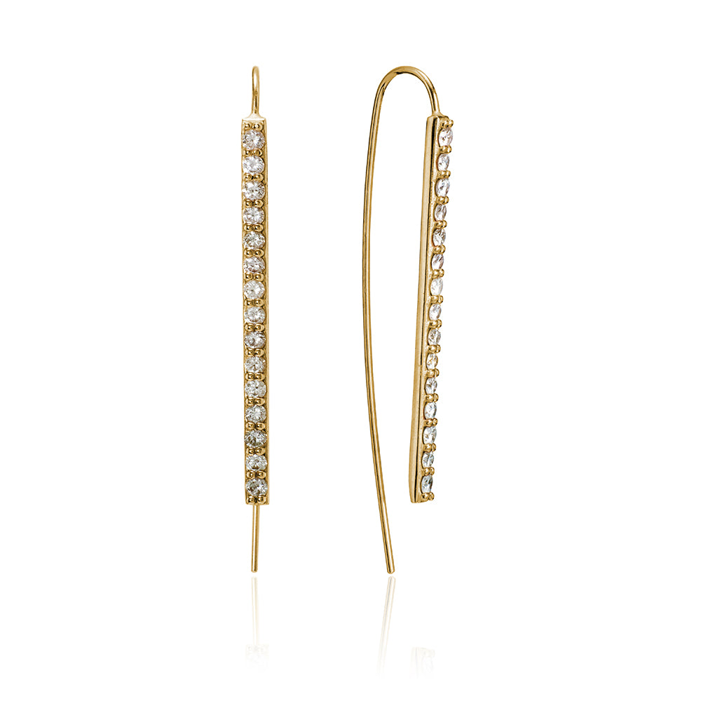 diamond line earrings – Kelly Jacobson Studios - Main Image