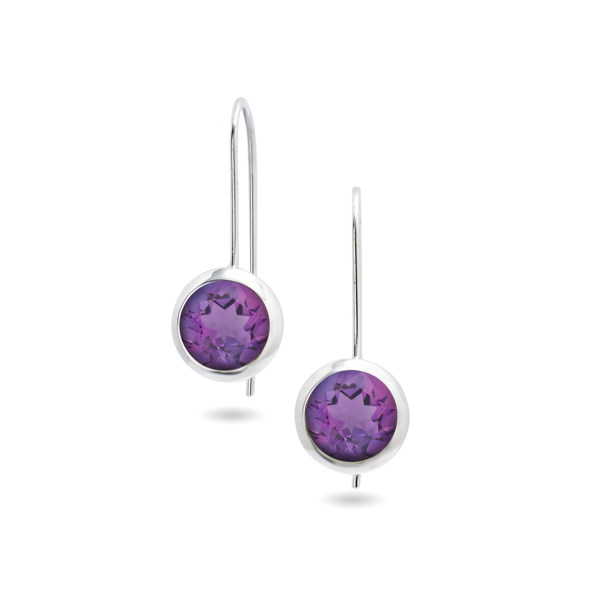 chroma 8mm round bezel dangle earrings