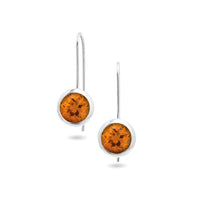 chroma 8mm round bezel dangle earrings