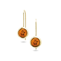 chroma 8mm round bezel dangle earrings