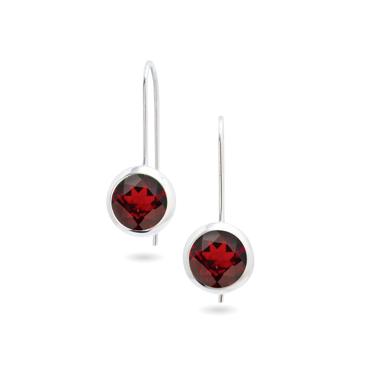 chroma 8mm round bezel dangle earrings