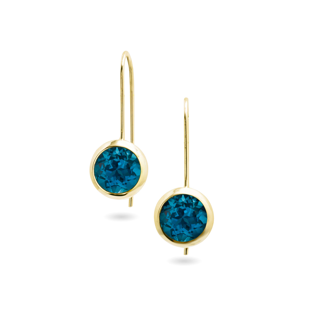 chroma 8mm round bezel dangle earrings