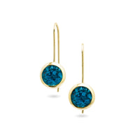 chroma 8mm round bezel dangle earrings
