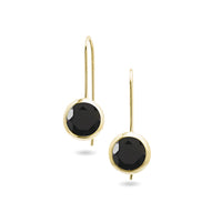 chroma 8mm round bezel dangle earrings