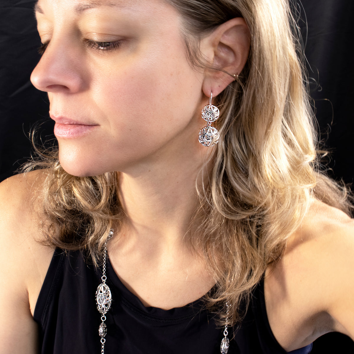 aperta double drop earrings