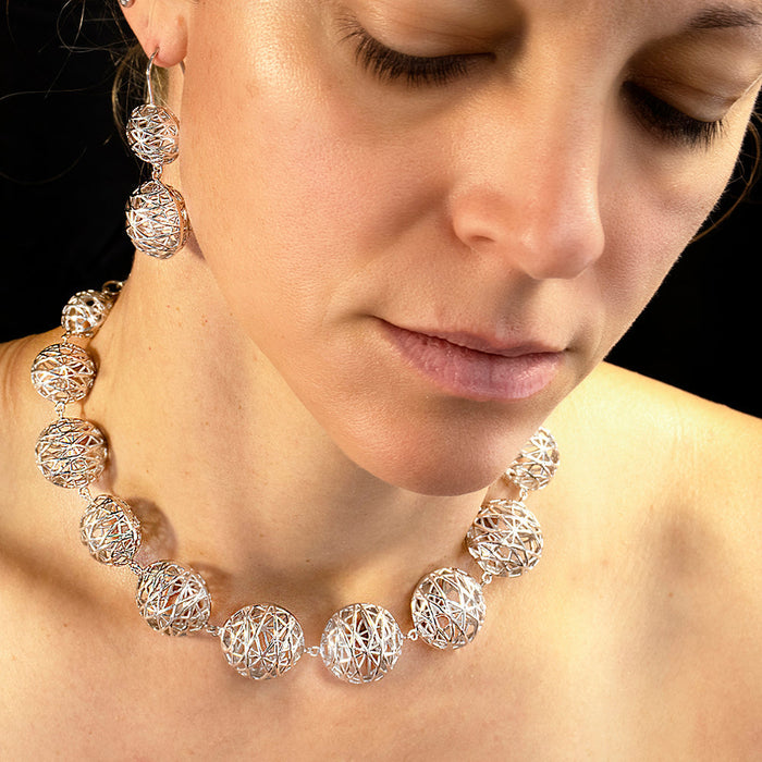 linea double drop circle earrings