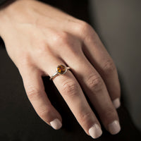 chroma round 8mm citrine ring