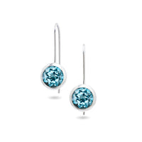 chroma 8mm round bezel dangle earrings