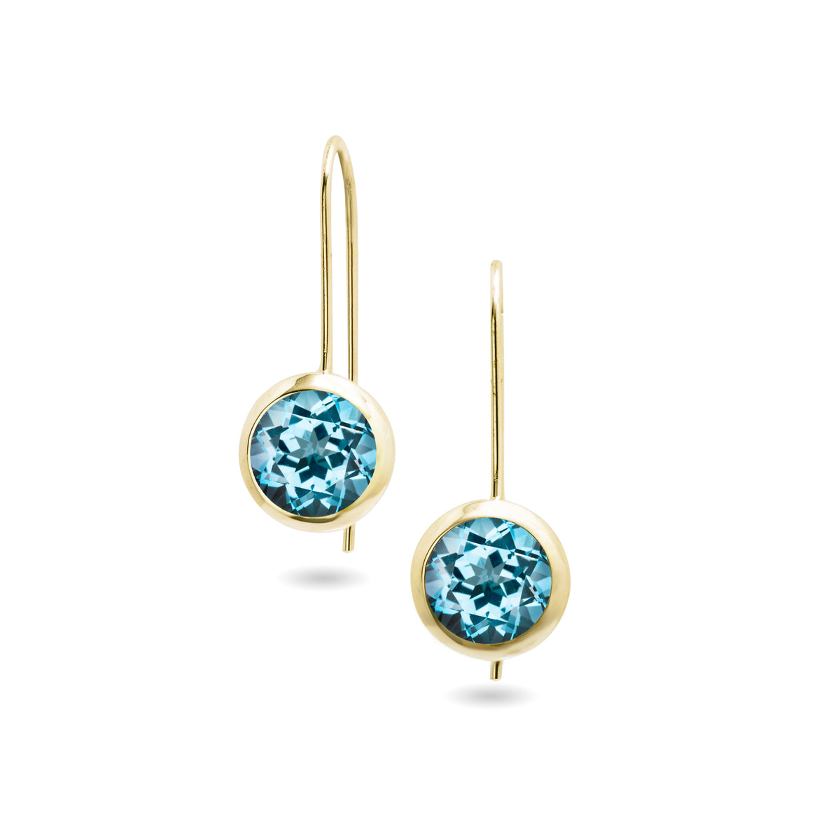 chroma 8mm round bezel dangle earrings