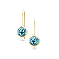 chroma 8mm round bezel dangle earrings