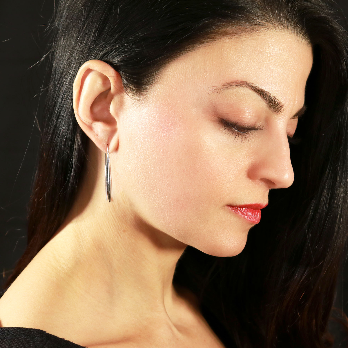 essentia large double taper dangle earrings