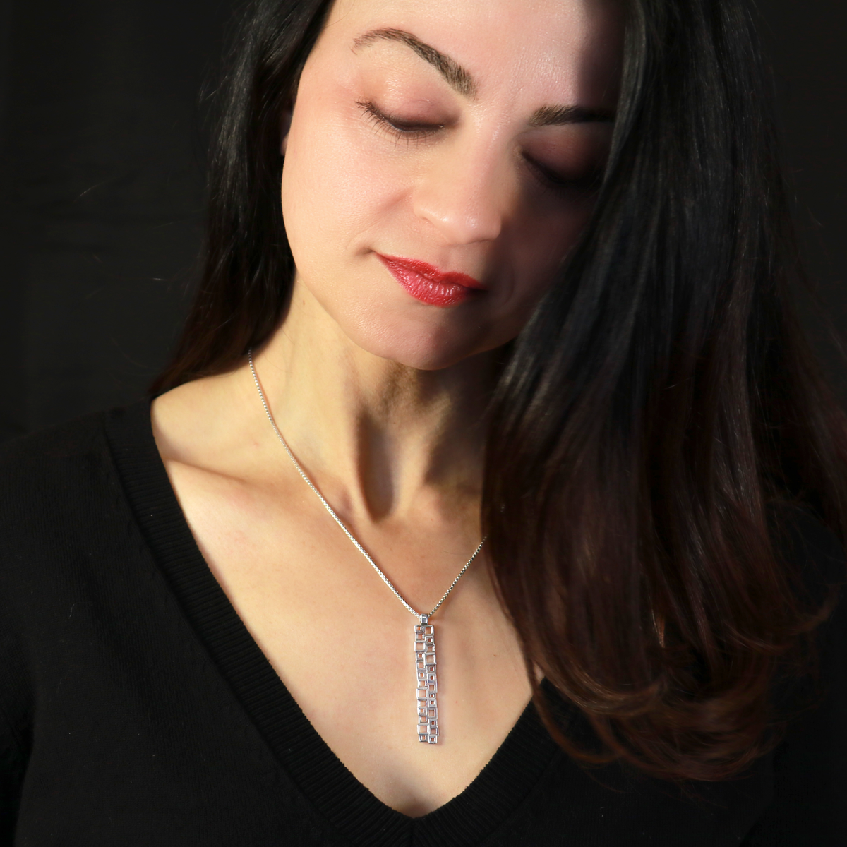 solinas double line vertical necklace