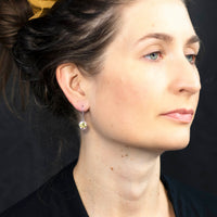 chroma 8mm round bezel dangle earrings