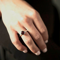 chroma round 8mm garnet ring
