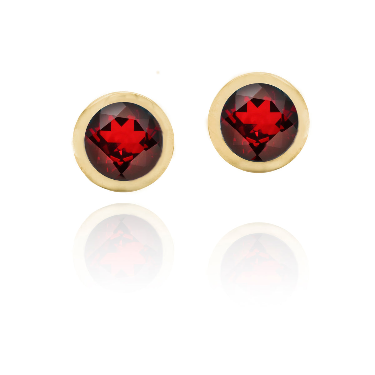 chroma 8mm round bezel stud earrings