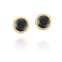 chroma 8mm round bezel stud earrings