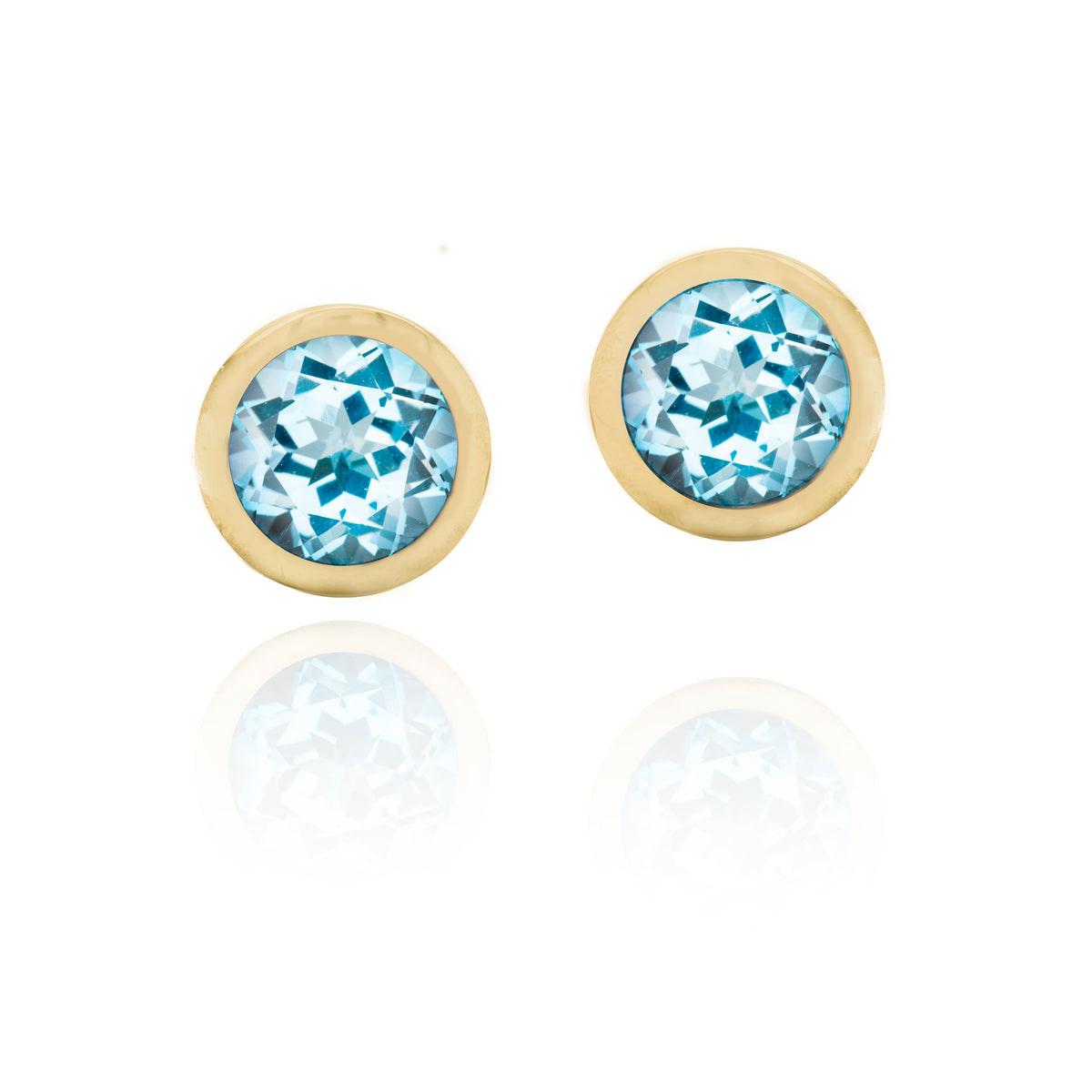 chroma 8mm round bezel stud earrings