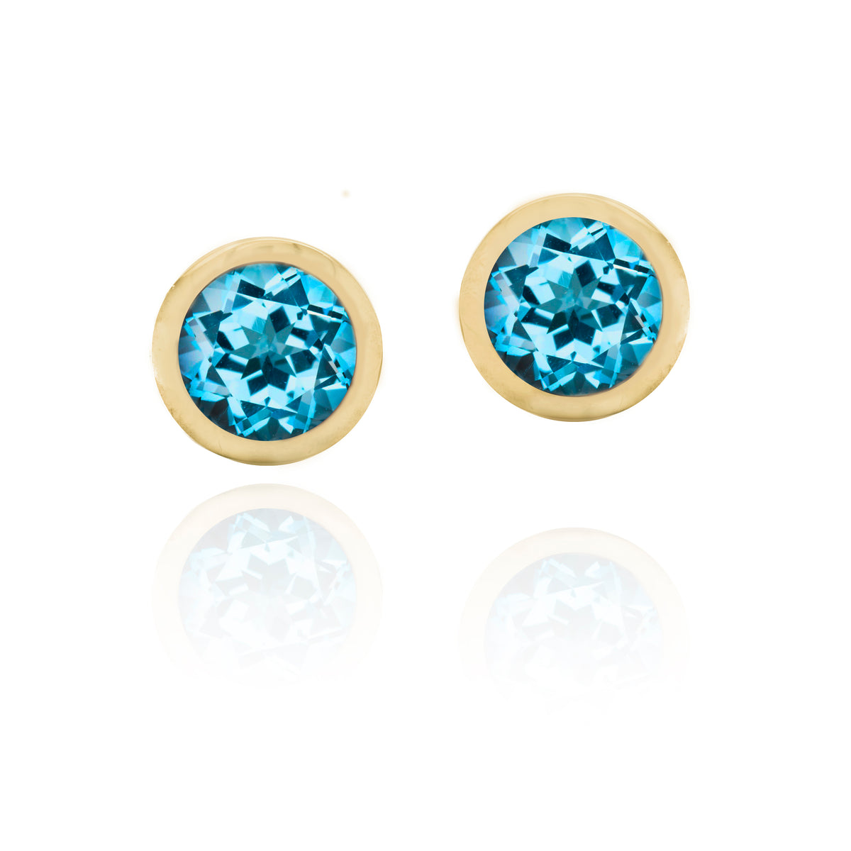 chroma 8mm round bezel stud earrings