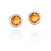 chroma 8mm round bezel stud earrings