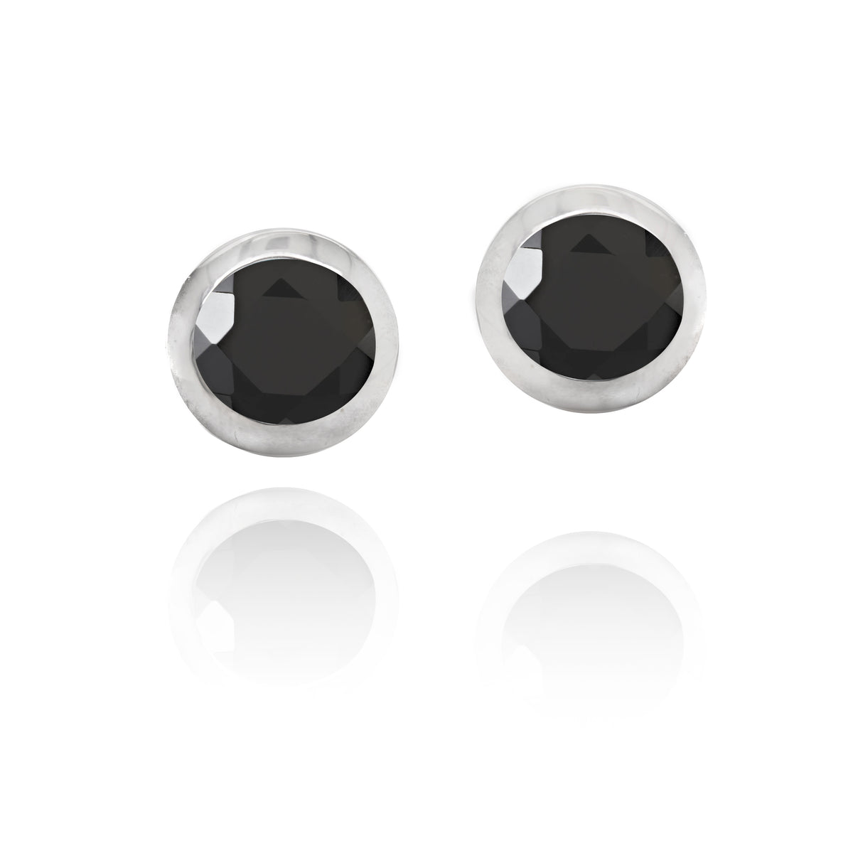 chroma 8mm round bezel stud earrings