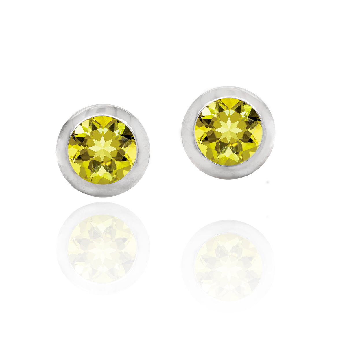 chroma 8mm round bezel stud earrings