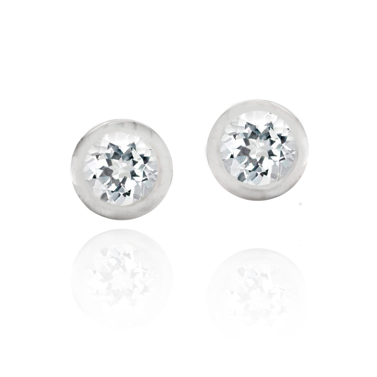 chroma 8mm round bezel stud earrings