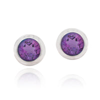 chroma 8mm round bezel stud earrings