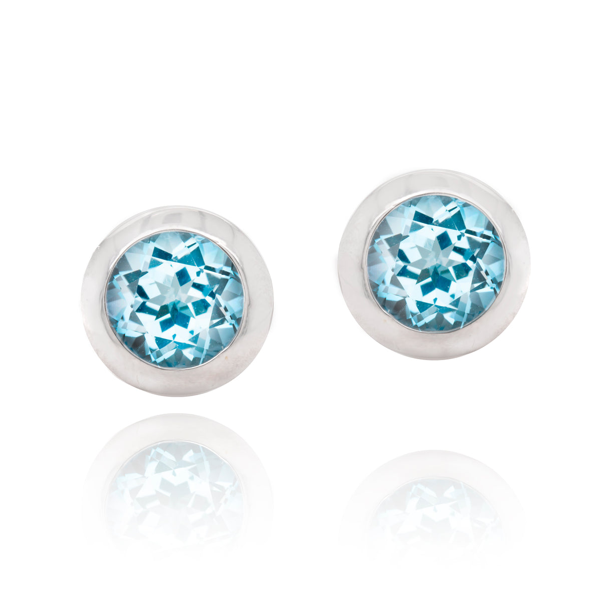 chroma 8mm round bezel stud earrings