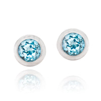 chroma 8mm round bezel stud earrings