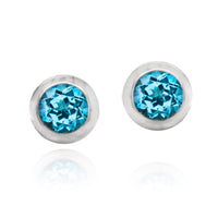 chroma 8mm round bezel stud earrings