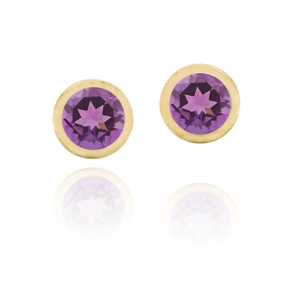 chroma 8mm round bezel stud earrings