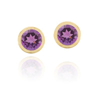 chroma 8mm round bezel stud earrings