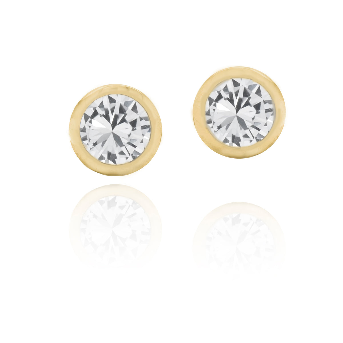 chroma 8mm round bezel stud earrings