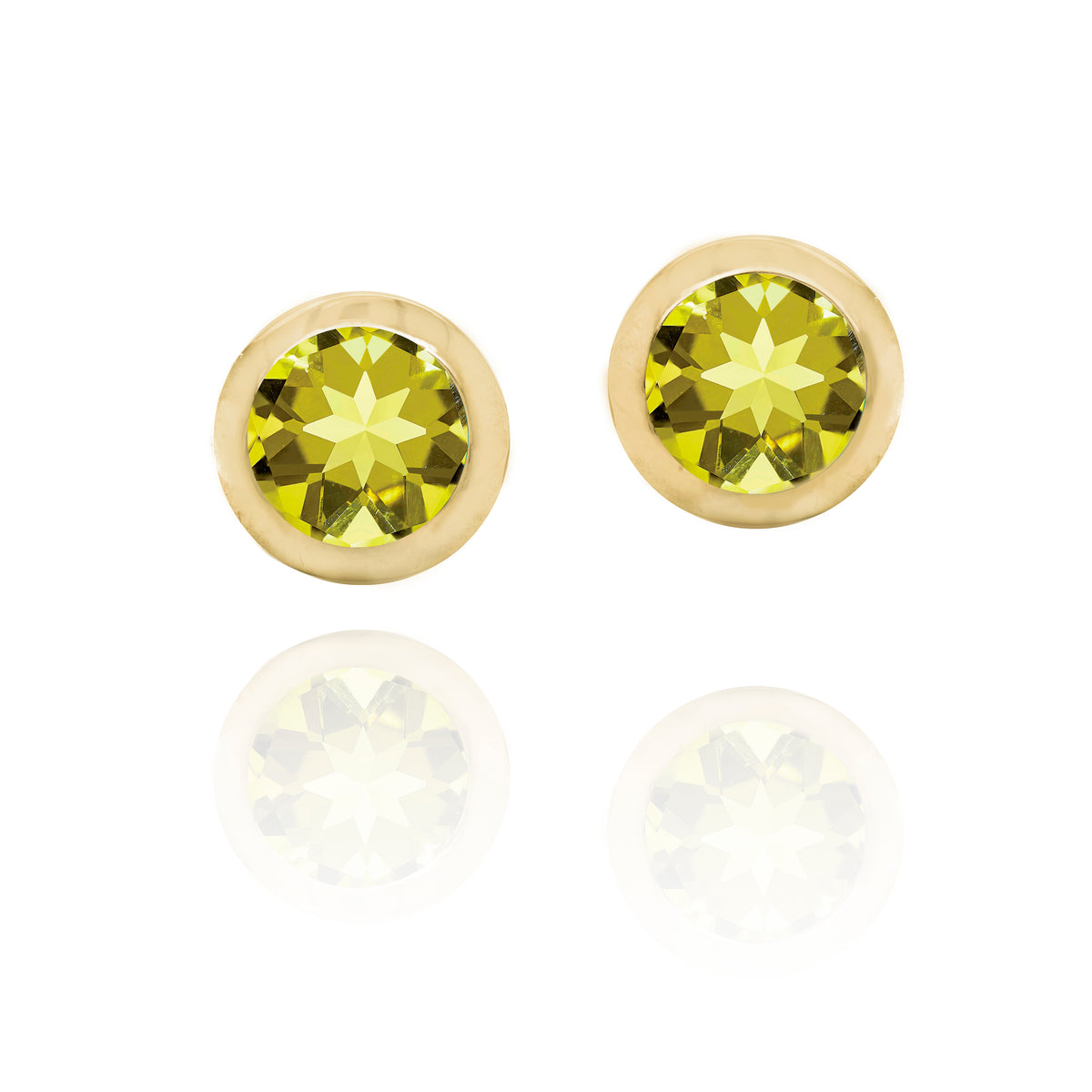 chroma 8mm round bezel stud earrings