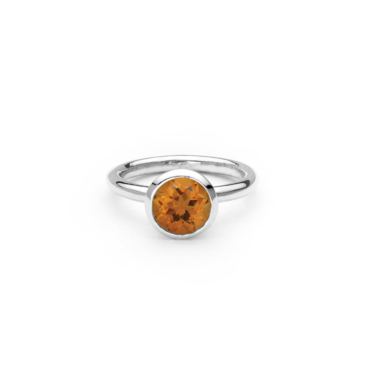 chroma round 8mm citrine ring