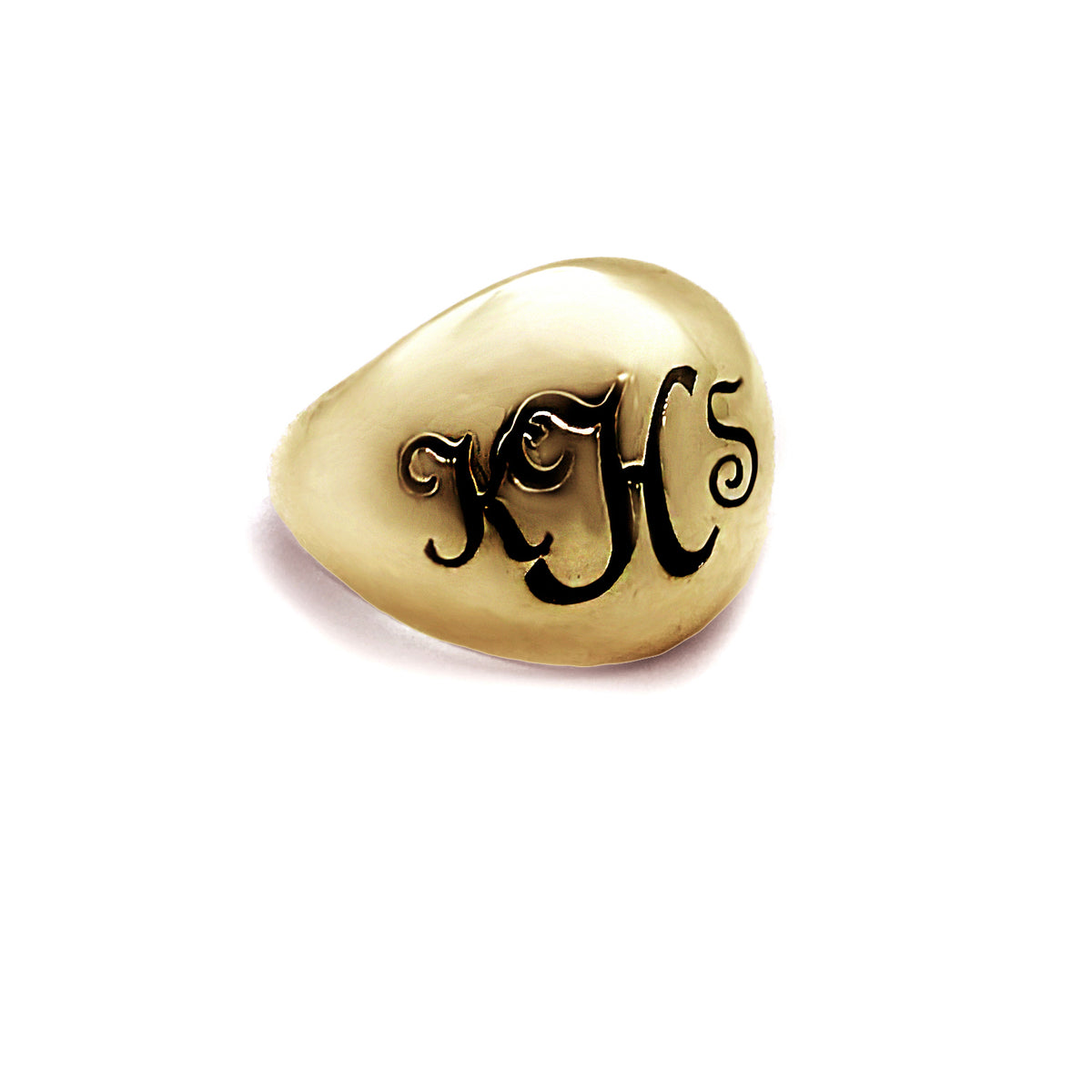essentia dome ring with monogram