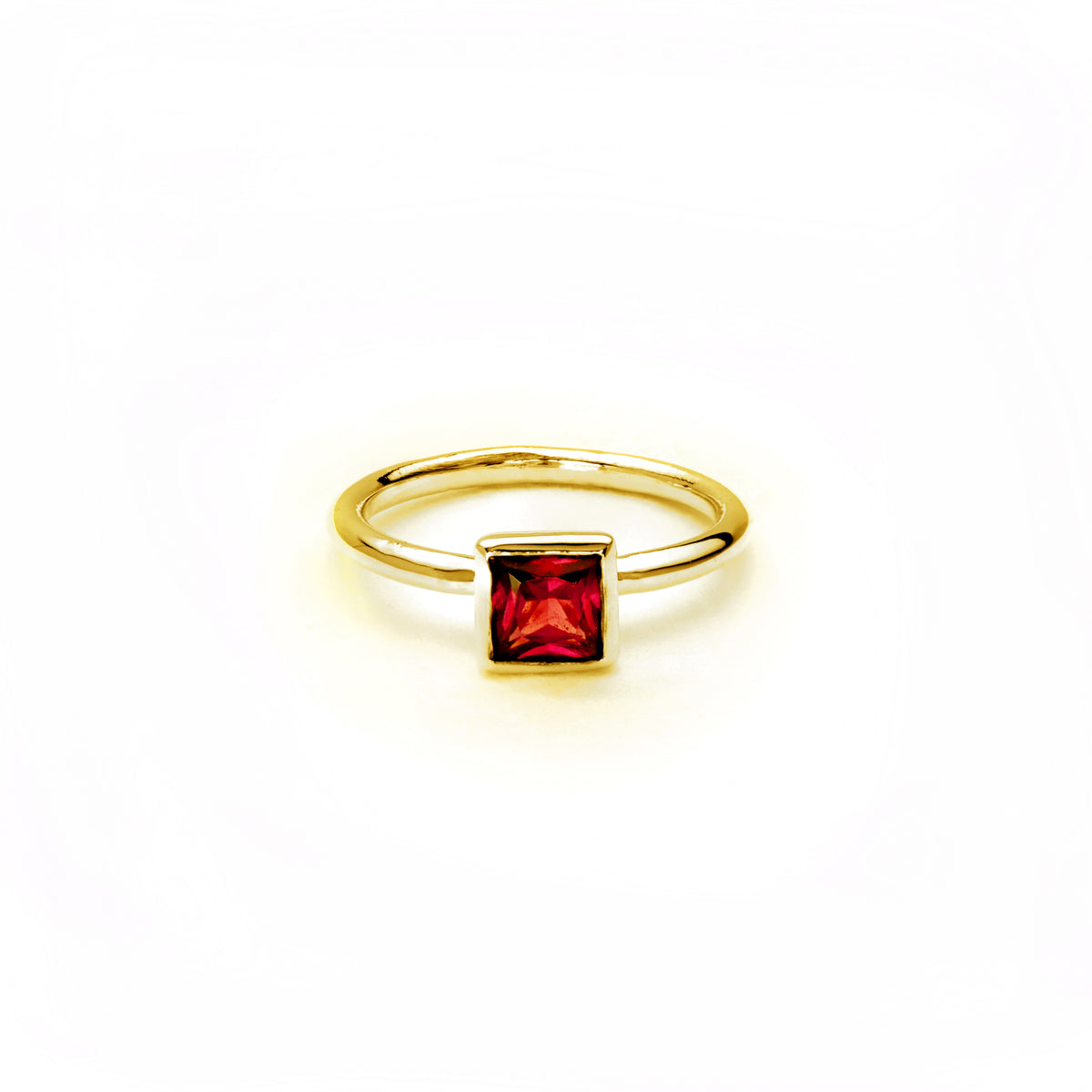 chroma 5mm garnet bezel ring