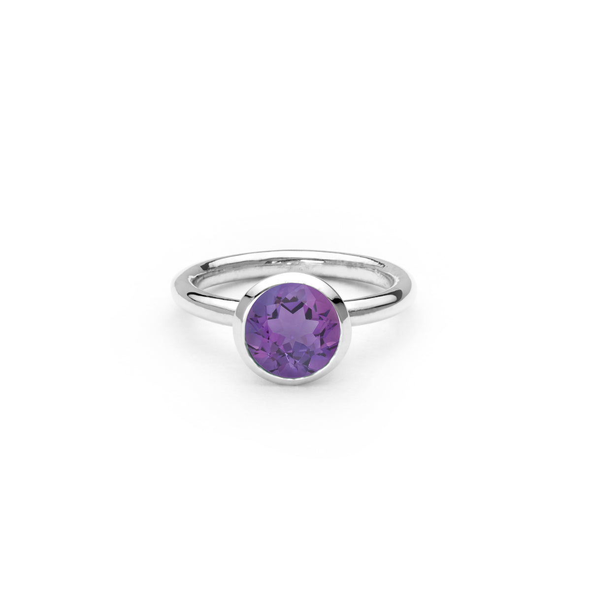 chroma round 8mm amethyst ring