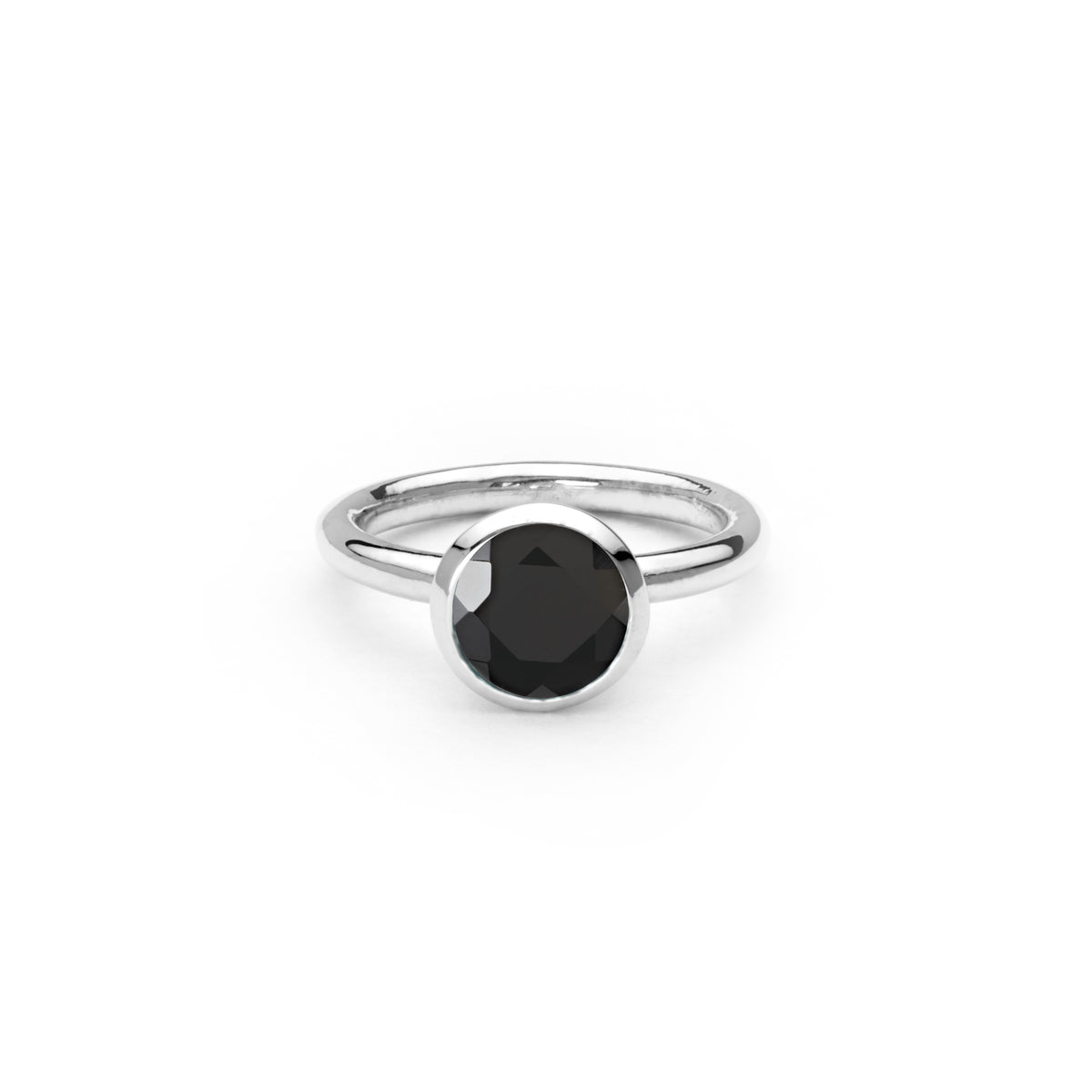 chroma round 8mm onyx ring
