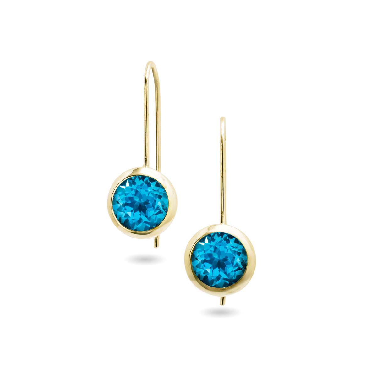 chroma 8mm round bezel dangle earrings