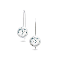 chroma 8mm round bezel dangle earrings