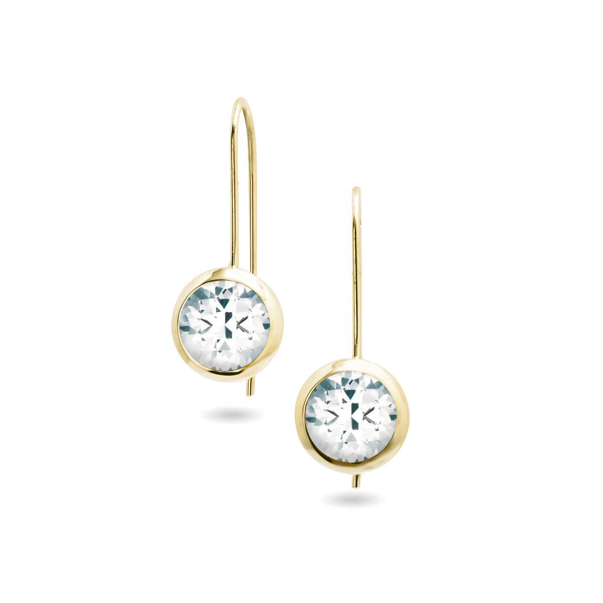 chroma 8mm round bezel dangle earrings