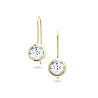 chroma 8mm round bezel dangle earrings
