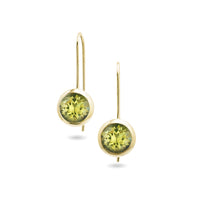 chroma 8mm round bezel dangle earrings