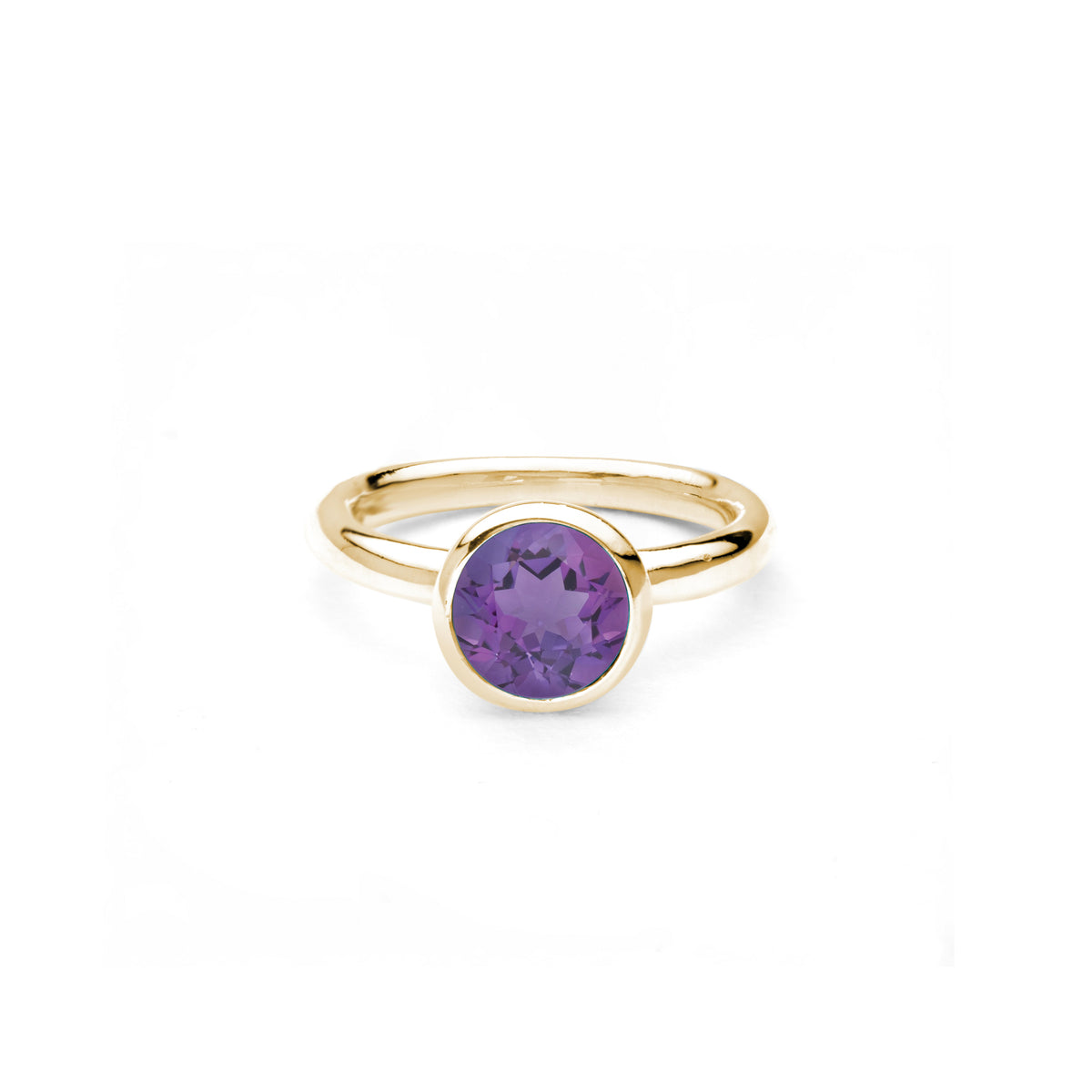 chroma round 8mm amethyst ring