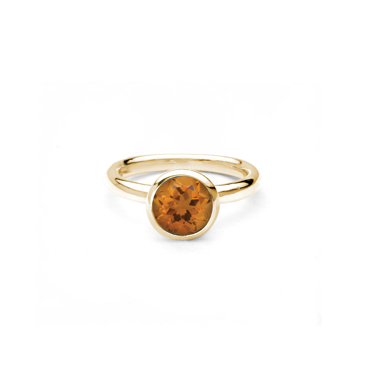 chroma round 8mm citrine ring